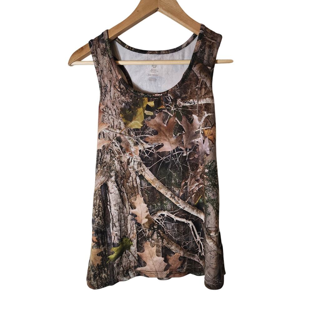 SHE Bass Pro Shops Green Brown Camo Active Outdoor Tank Top SZ XS